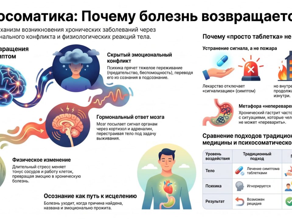 Психосоматика: связь эмоций и болезней – помощь психолога онлайн