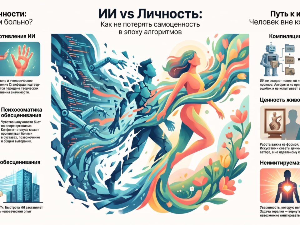 Психосоматика обесценивания: боли в спине и суставах из-за конкуренции с ИИ
